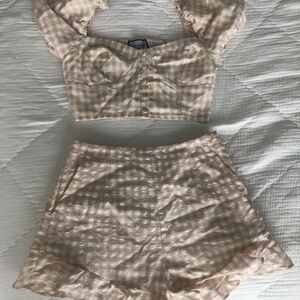 Runaway 2 piece gingham short set